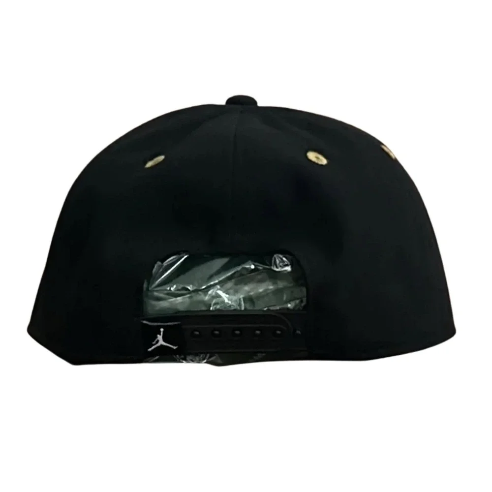 Nike Air Jordan Youth Snapback Hat Black Gold Speckled Jumpman Flat Bill Cap